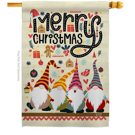 ANGELENO HERITAGE 28 x 40 in. Christmas Gnome House Flag with Winter Double-Sided Vertical Flags  Banner Garden AN579036